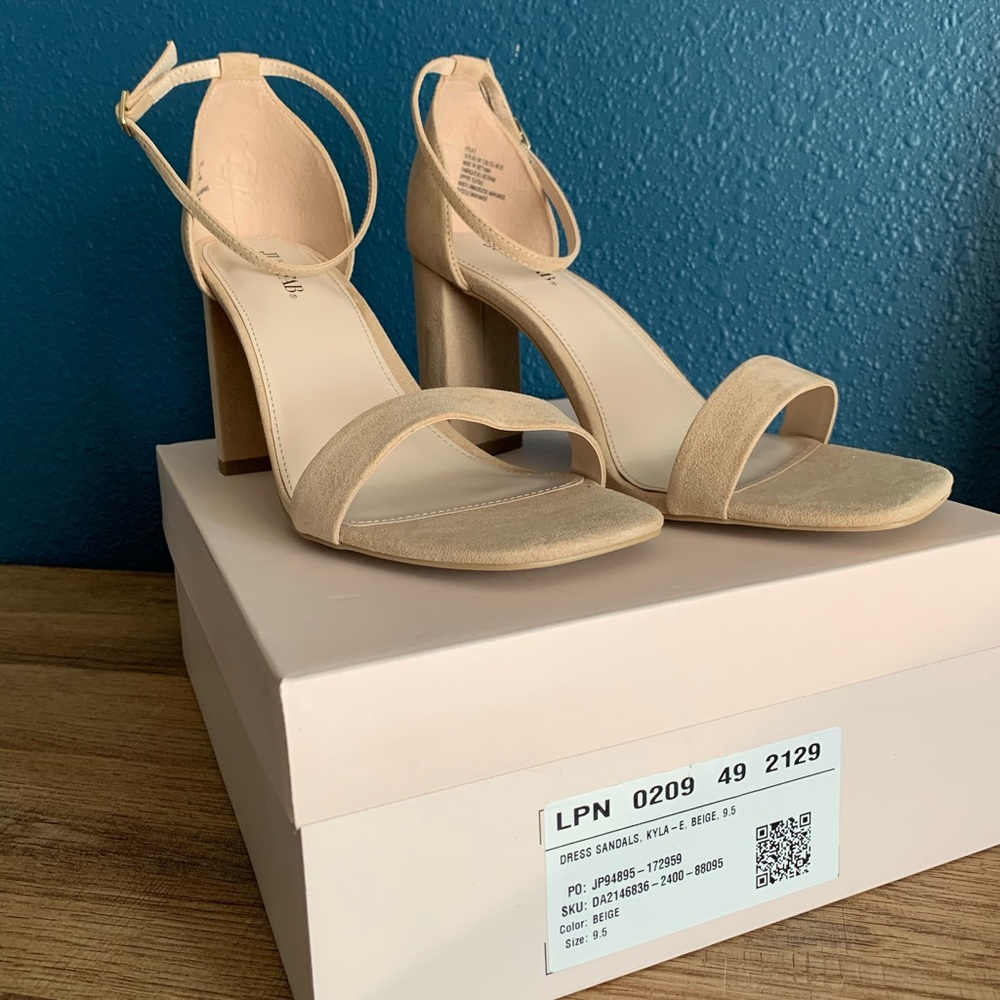 ExtraWide JustFab Nude/Beige Kyla Sandal Heels